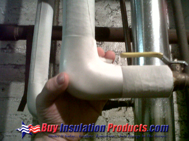 Place Preformed PVC Fitting Cover over Fiberglass Insert